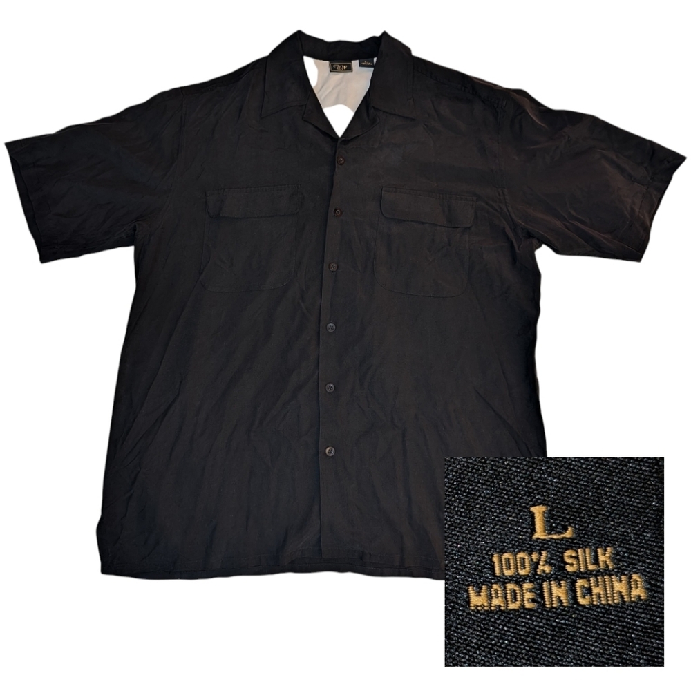 100% SILK Nights Short Sleeved Lightweight Business Casual SPRING Resort Travel